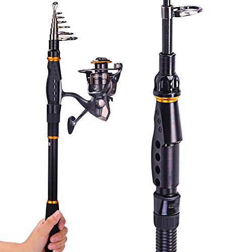 UPC 602130834342, Sougayilang Fishing Rod Reel Combos Carbon Telescopic Fishing Rod Pole with Spinning Reel Line Lures Accessories Combo Sea Saltwater Freshwater Fishing Rod Kit (Rod+ Reel, 2.7M 8.86Ft Rod+WQ4000 Reel)