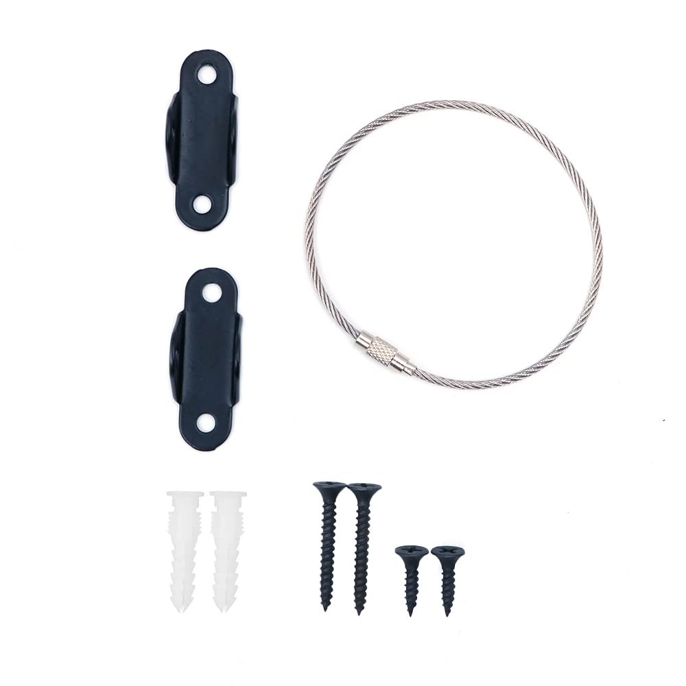 WANGCL 6 Packs Furniture Straps, Baby Safety Proofing Furniture Straps, Metal Anti Tip Furniture Straps Kit for Toddler Safe, Suit for Cabinet and Shelves, Black