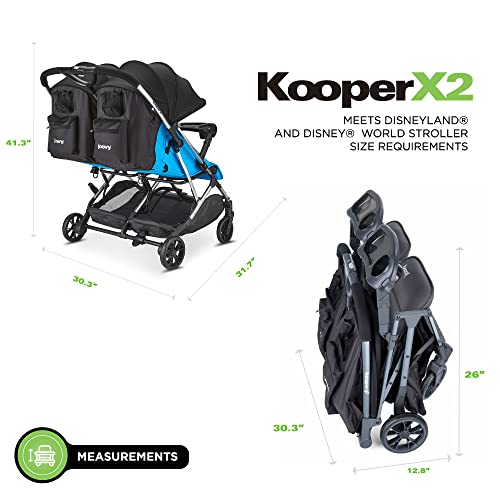 Joovy Kooper X2 Double Stroller, Lightweight Travel Stroller