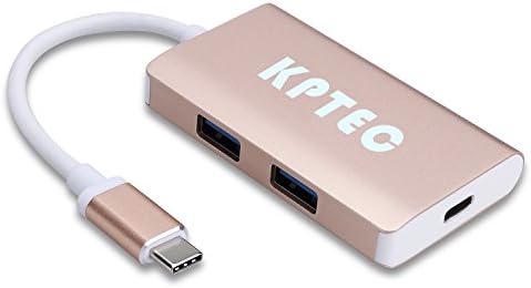 USB C Hub, KPTEC USB Type C to 2-Port USB 3.0 Hub/Type C Charging for Apple New MacBook and ChromeBook Piexl - Gold