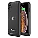 Battery Case with Qi Wireless Charging Compatible Designed for iPhone Xs Max, Trianium 3500mAh [Black] Rechargeable Juice Power Charger Battery Case for iPhone Xs / 10s Max [Apple Certified Part]