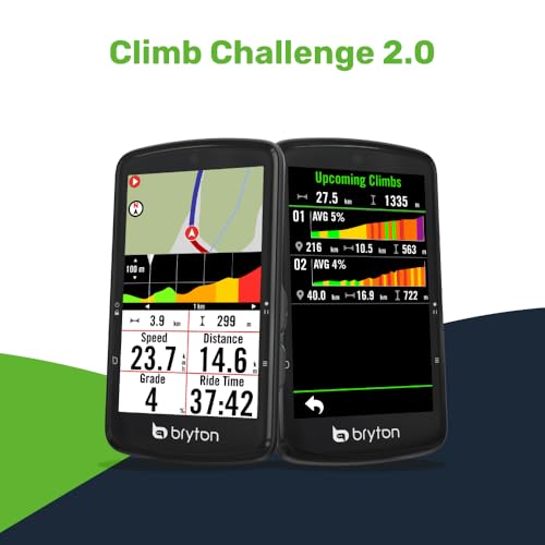 Bryton Rider S810 GPS Bike Computer with 3.5 Inch Colour Touch Screen, 50 Hours Battery Life, Offline Europe Map, Navigation with Turn Notes, Waterproof, ANT+/BLE Connectivity