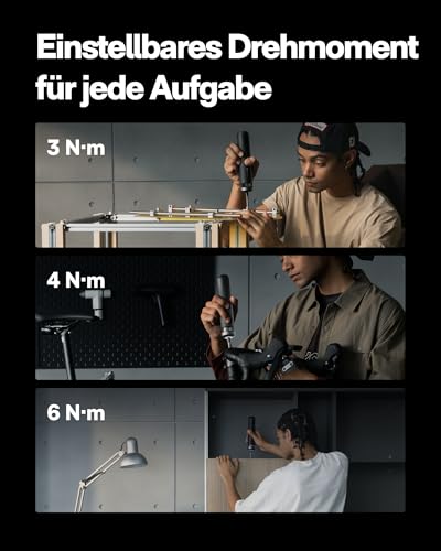 HOTO PixelDrive Electric Screwdriver Set, 30 Bits, USB-C | Intelligent display cordless screwdriver, 6 torque settings (0.5-6 Nm), 1/4 inch, ideal for electronics, home repairs