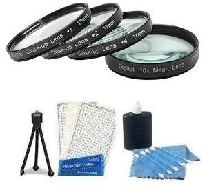 Macro Filter kit includes 4 Piece 37mm Close Up Macro Filter Set (+1, +2, +4, +10) Includes Pouch For Filters + Mini Tripod + LCD Screen Protectors + Camera Cleaning Kit For Panasonic SDR-H90 SDR-H80 SDR-S25 SDR-S26 HDD Hard Drive Camcorder - Thumbnail 4