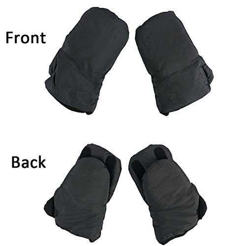 Stroller Hand Muff，Extra Thick Winter Waterproof Anti-freeze Gloves Kids Baby Pram Stroller Accessory Hand Warmer (Black) - Thumbnail 3
