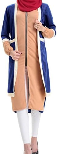 VividYou Women's Fake Two Muslim Fitted Zip Spell Color Evening Dresses 1 S
