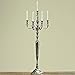 WHW Whole House Worlds Romantic Hamptons Oversized 5 (Five) Candle Silver Candelabra, Hand Crafted of Silver Aluminum Nickel, Over 3 FT High, (41.25 Inches) Free Standing Floor Unit