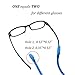 Eyeglasses Holder Strap Glasses Universal Fit Rope Eyewear Retainer Silicone Cord String Eyeglass Temple Tips Pack of 2 ( Blue + Black )