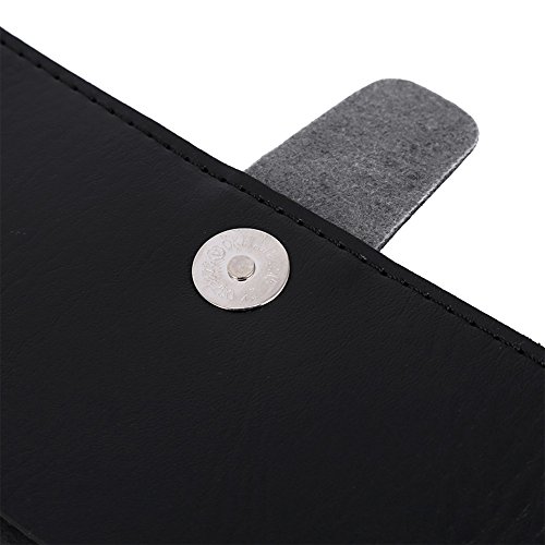 Foldable Hair Scissor Bag PU Leather Scissors Waist Pack Barber Hairdressing Tool Pouch Case , Black