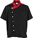 Lightweight Uptown Snap Front Chef Coat, Black with Red Accent, XL