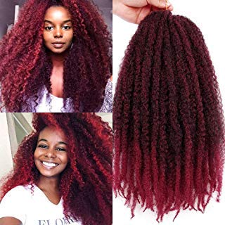 Marley Braids Twist Crochet Braiding Hair Ombre Burgundy Kanekalon