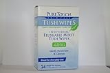 PureTouch Tush Wipes ORGANICS for Adults Individual Flushable Moist Wipes BULK of 350 Single-Use-Packets