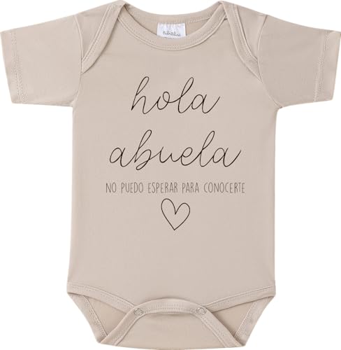 BIBIBLISSBABY Hola Abuela & Abuelitos Baby Onesie,Spanish Pregnancy Announcement Outfit for Grandma to Be,Baby Announce