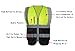 JKSafety 7 Pockets High Visibility Zipper Front Safety Vest With Reflective Strips.Meets ANSI/ISEA Standards (130-Yellow-Black L)