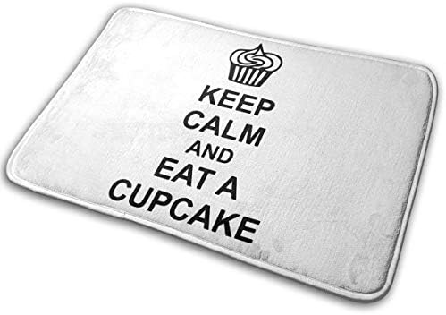 NGFF Keep Calm and Eat A Cupcake Bath Mat Non Slip Absorbent Super Cozy Velvet Bathroom Rug Carpet Bath Rugs