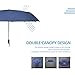 Free Walker 10 Ribs 45In Automatic Folding Umbrella with Double Canopy Rain & Wind Resistant Windproof Waterproof UV Protection Sturdy Portable Golf Umbrella for Men and Women(Blue)
