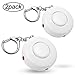 2pcs/Pack ANRUI 120 dB SOS Emergency Personal Alarm Keychain with LED Flashlight Portable Key Chain Safety Alarm for Elderly / Women / Kids (White)