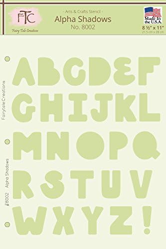 Fairytale Creations Alpha Shadows Alphabet Stencil, 8.5" L x 11" H