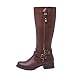 GLOBALWIN Women's Brown Knee High Boots Fashion Comfortable Riding Boots For Women Low Heel With Zipper Size 10M
