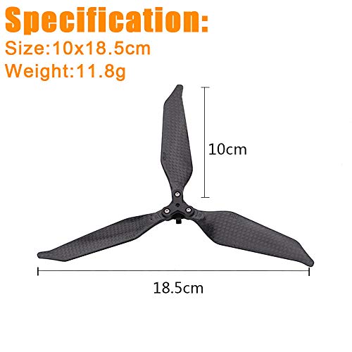 Amaping 2 Pairs Low-Noise Advanced Full Carbon Fiber Propellers 3-Blade for DJI Mavic Pro Drone Noise Cancellation Gadgets Fixture (Black Carbon Fiber) - Thumbnail 2