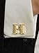 Salutto Men's Gold Letter H Cufflinks 1 Pair with Gift Box (H)