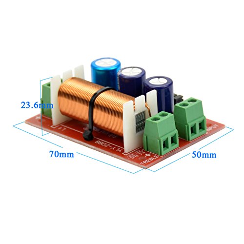 Aoshike 400W Adjustable Multi Speaker Treble/Bass 2 Unit Audio Frequency Divider 2 Way Crossover Filters updated version