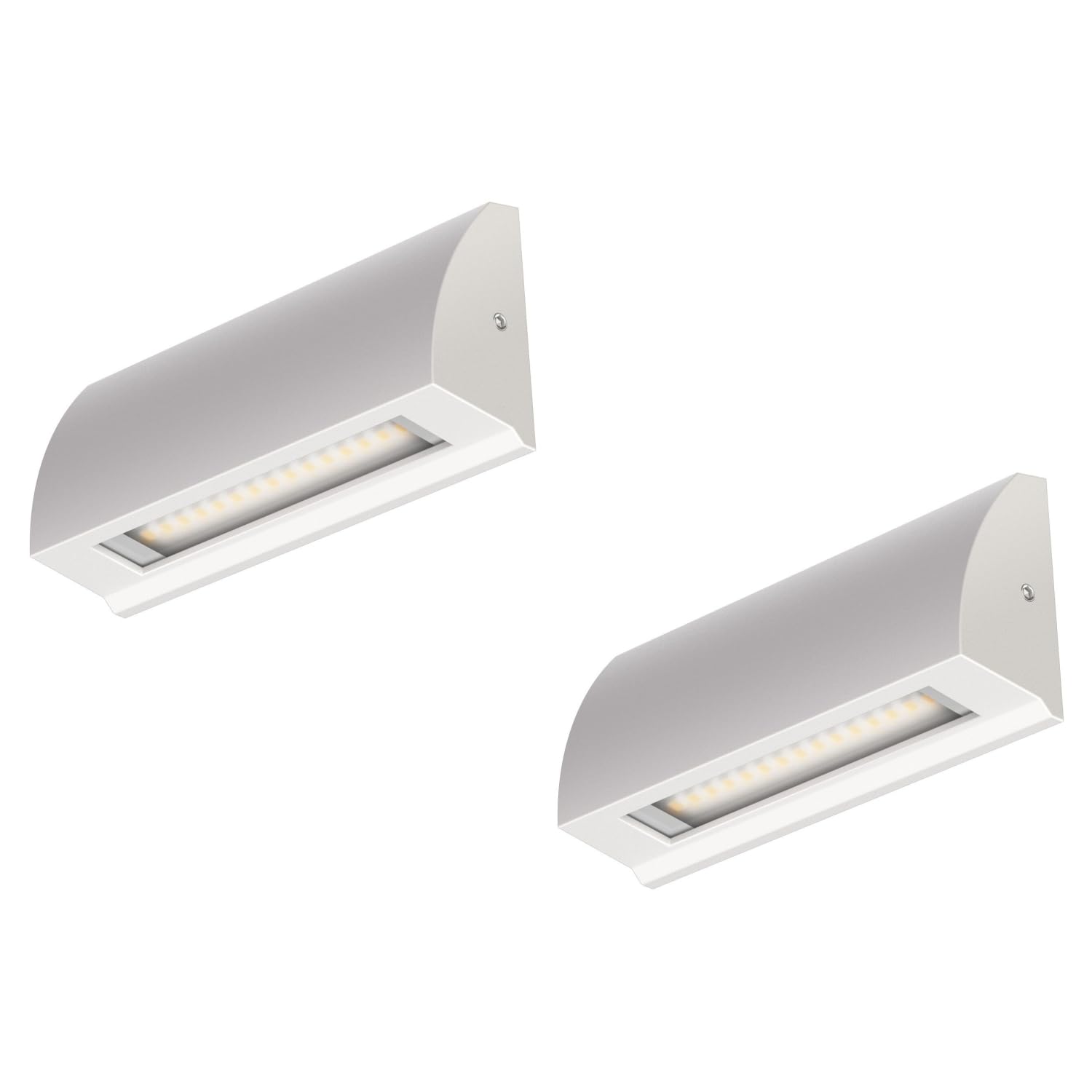 ledscom.de 2 LED wall Light/Staircase Light SEGIN for Outdoors, IP54, Flat, Downlight matt, Angular, 3.8 W, 265lm, Warm White