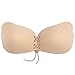 Silicone Invisible Bra Strapless Adhesive Reusable Push-up Bras with Drawstring #2 Nude D
