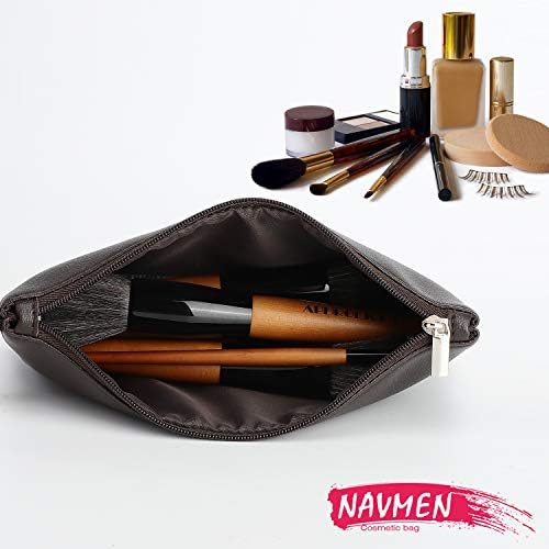 Small Makeup Bag for Purse Travel Makeup Pouch Waterproof PU Leather Cosmetic Bag with Handlehe&Zipper for Women Girls(8.07x5.03 Inches)Brown 3 Small Makeup Bag for Purse Travel Makeup Pouch Waterproof PU Leather Cosmetic Bag with Handlehe&Zipper for Women Girls(8.07x5.03 Inches)Brown