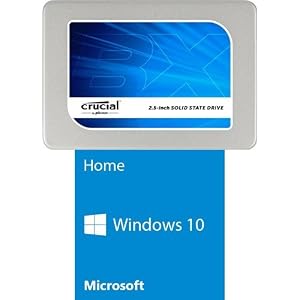 Image of Crucial BX200 240GB SATA 2.5 Inch Internal Solid State Drive with Microsoft Windows 10 Home 64 Bit System Builder OEM