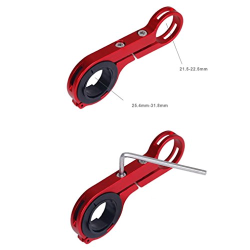 Dartphew Bike Accessories,Outdoor Durable Solid Lightweight Bike Flashlight Holder Handle Bar Bicycle Accessories Extender Mount Bracket For Outdoor Hiking Camping Hunting Fishing (Red)