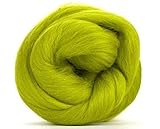 4oz Paradise Fibers 64 Count Dyed Gooseberry (Green) Merino Top Spinning Fiber Luxuriously Soft Wool Top Roving for Spinning with Spindle or Wheel, Felting, Blending and Weaving