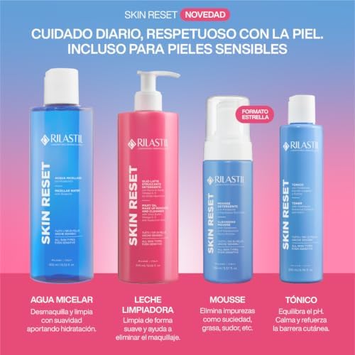 - Skin Reset, Leche Limpiadora, Desmaquillante, 400 ml