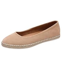 zitan Women Flat Solid Low Heel Flock PU Casual Sneakers Single Shoes Running Shoe Sports Shoes Flat Shoe Beige
