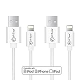 ATool Lightning Cable,Apple 2pcs 10ft Nylon Braided USB Coppery Cord Charging Cable for iPhone SE, 6s, 6s Plus,6, 6 Plus, 5S, 5C, 5, iPad Mini, Air, iPad5, iPod, Silver