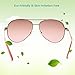 LotFancy Aviator Sunglasses for Women with Case, UV400 Protection, 61MM, Lightweight Eyewear for Driving Fishing Sports, Light Brown Gradient Lens, Gold Metal Frame