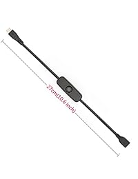 iUniker Raspberry Pi Interruptor de alimentación, Raspberry Pi 3 cable de alimentación Pi interruptor de cable de alimentación Push On Off para Raspberry Pi 3,Pi 2,B+,Zero w MicroUSB hembra a macho, Paquete de 4