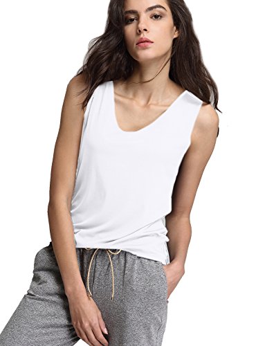 Escalier Women's Tank Top Stretch Basic Solid V Neck Sleeveless Shirts