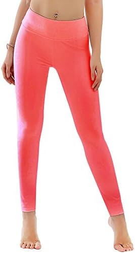Unicorn scholar Women's High Waist Yoga Pants Running Tights (Small, Coral)