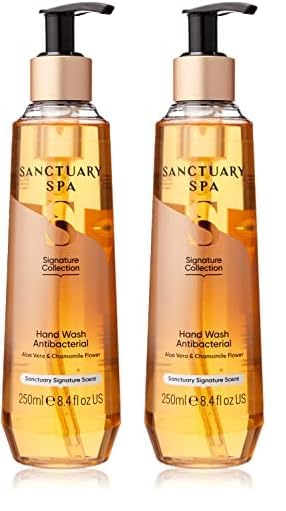 Sanctuary Spa Antibacterial Hand Wash, No Mineral Oil, Cruelty Free & Vegan Liquid Hand Soap, 250ml (Pack of 2)