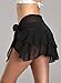 Manioiity Dailybella Womens Chiffon Beach Cover up Sarong Multi Wear Ruffle Pareo Canga Swimsuit Wrap (for Size S & M, Black)