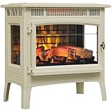 Duraflame 3D Infrared Electric Fireplace Stove with Remote Control - Portable Indoor Space Heater - DFI-5010 (Cream)