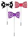 3 Pc Lapel Flower Pin Set Bow Tie Polka Dot Handmade Boutonniere, Black, Purple, Red