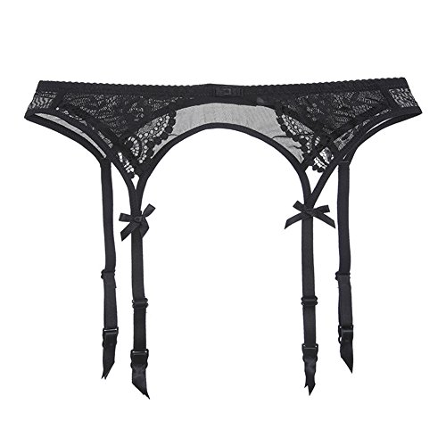 Varsbaby Women Sexy Lace Suspender Garter Belt for Thigh High Stockings (N019DD-Black3, XL)