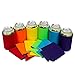 QualityPerfection - 12 Multi Beer Blank Can Coolers Sleeves - 12 oz Soft Drink,Economy Bulk,Collapsible Insulator - Perfect 4 BBQ,Weddings,Parties(Set of 12-6 Colors with a box)