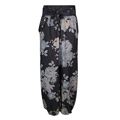 CCatyam Plus Size Yoga Pants for Women, Wide Leg Harem Trousers Printed Loose Sport Fashion Black