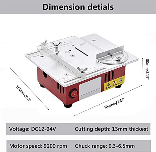 FZYE Tragbare Tischkreissäge , Anhebbare Tischkreissäge, tragbare Tischkreissäge 96 W mit Kreissägeblatt und Netzteil… – Bild 8