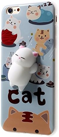 iPhone 7/iPhone 8 Squishy Case, Squshies Cat Finger Pinch Relaxing Venting Pressure-relief 3D Mushy Toy Soft Silicone Poke Protective Cover Phone Case for iPhone 8/7 (Tiger Cat)