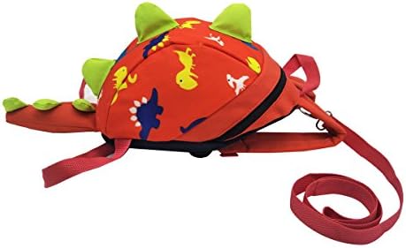Longxing 3D Dinosaur Design Safety Leash Harness Bag Mini Backpack for Toddlers Kids (red)