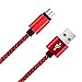 Premium Extra Long Nylon Braided USB 2.0 A Male to Micro B Charging Cables for Amazon Kindle Fire, HD, HDX, Kindle Paperwhite, Voyage, Oasis, Amazon Tap